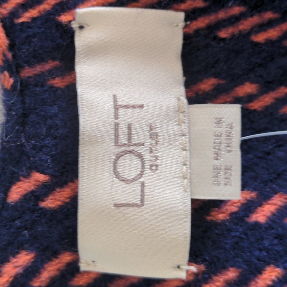 LOFT Outlet Orange and Blue Striped Poncho for gameday - Picture 5 of 6